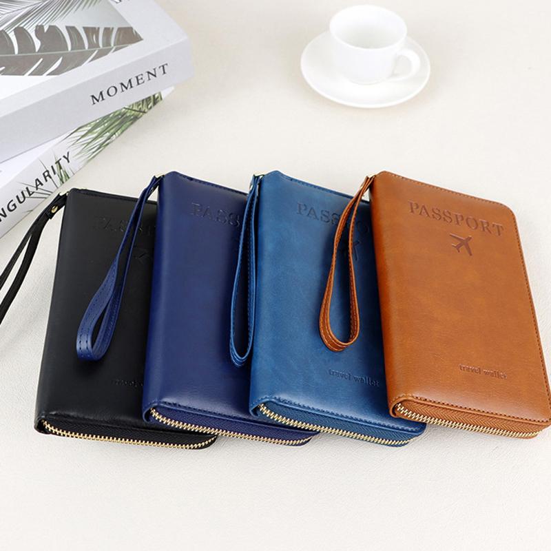 Multi-Functional Rfid Passport Wallet Rfid Passport Holder For Wallet Essential Travel Anti-Theft Wallet Storage Case Anti-Theft