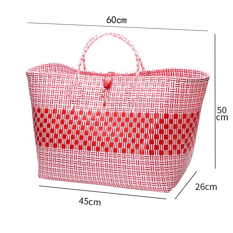 Vietnamese Large Imitation Rattan Handled Storage and Grocery Basket