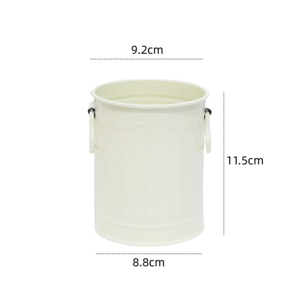 Multifunctional Desk Organizer Pen Holder Container Metal Storage Bucket with Handle for Office School Desktop Accessories