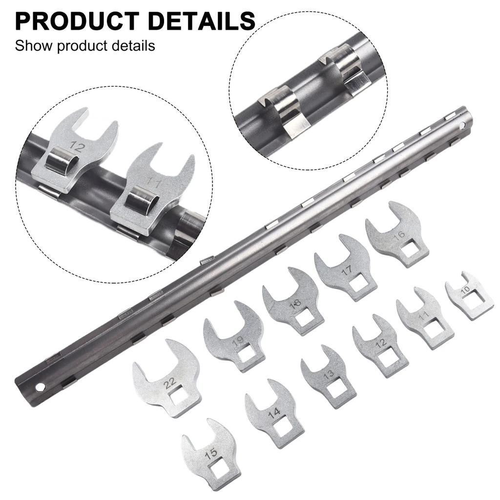 8/11pcs 10-22mm Metric CrowFoot Wrench Movable Open End Ratchet Wrench Keys 3/8 Inch Drive Wrench Set With Interchangeable Heads