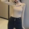 Women's Slim Fit Long Sleeve Autumn Black T-Shirt, 2025 Design