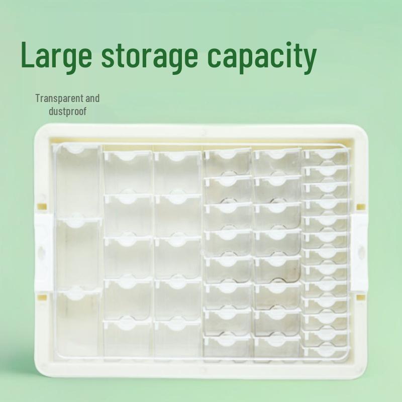 Glass Seed Bead Organizer: 64-Compartment Transparent DIY Jewelry Storage Box