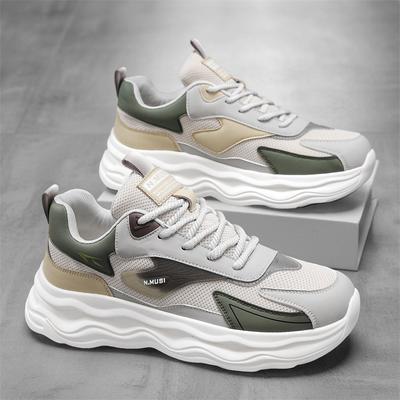 Spring New Breathable Mesh Sports Shoes Non-slip Thick-soled Casual Running Dad Shoes