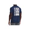 Under Armour Dopamine Round Neck Fitted Sports T-Shirt With Letter Logo Barcode Print Men Tops Blue 1370527-408