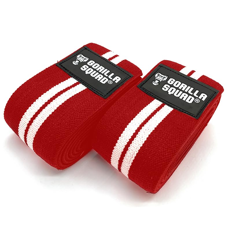 

GORILLA SQUAD Knee Wraps and Right (Left Set) (Red, 200cm)