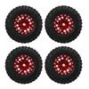 4pcs RC Tire and Wheels Set Aluminum Alloy Rims Hub Rubber Tires for Axial SCX24 1 24 RC Car
