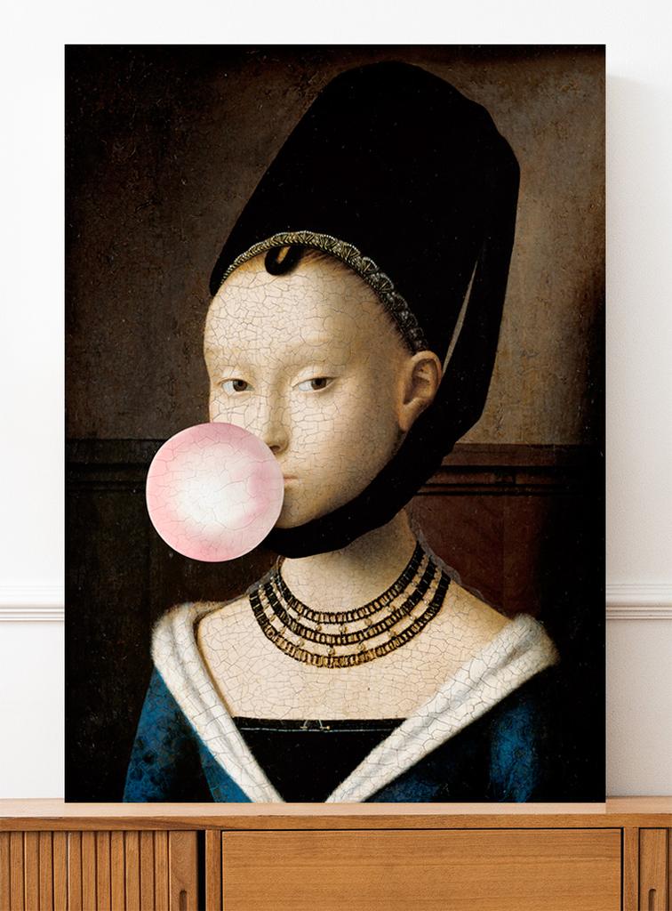 Afiș portret cu balon pop art