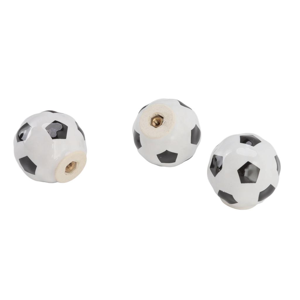 3 Set Football Cabinet Knobs Ball Sports Theme Single Hole Drawer Ceramic Handle Pulls for Cupboard Wardrobe