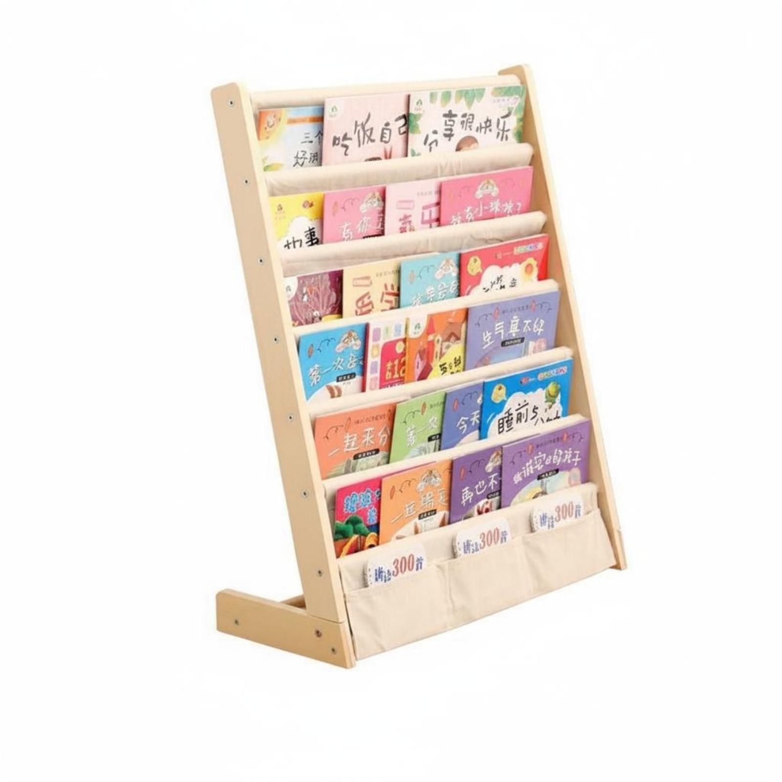 Children s Picture Book Rack Solid Wood Wooden Kids Bookshelf Kids Picture Book Rack Easy Reach Child Furniture for Nursery