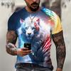 Tiger Graphic Men's Trend T-Shirts Summer Short Sleeve Street 3D Animal Print Fashion T Shirt 6XL Large Size O-Neck Casual Tops