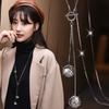 Chic 2021 Korean Style Tassel Ball T Bar Necklace For Women Beautiful Jewelry