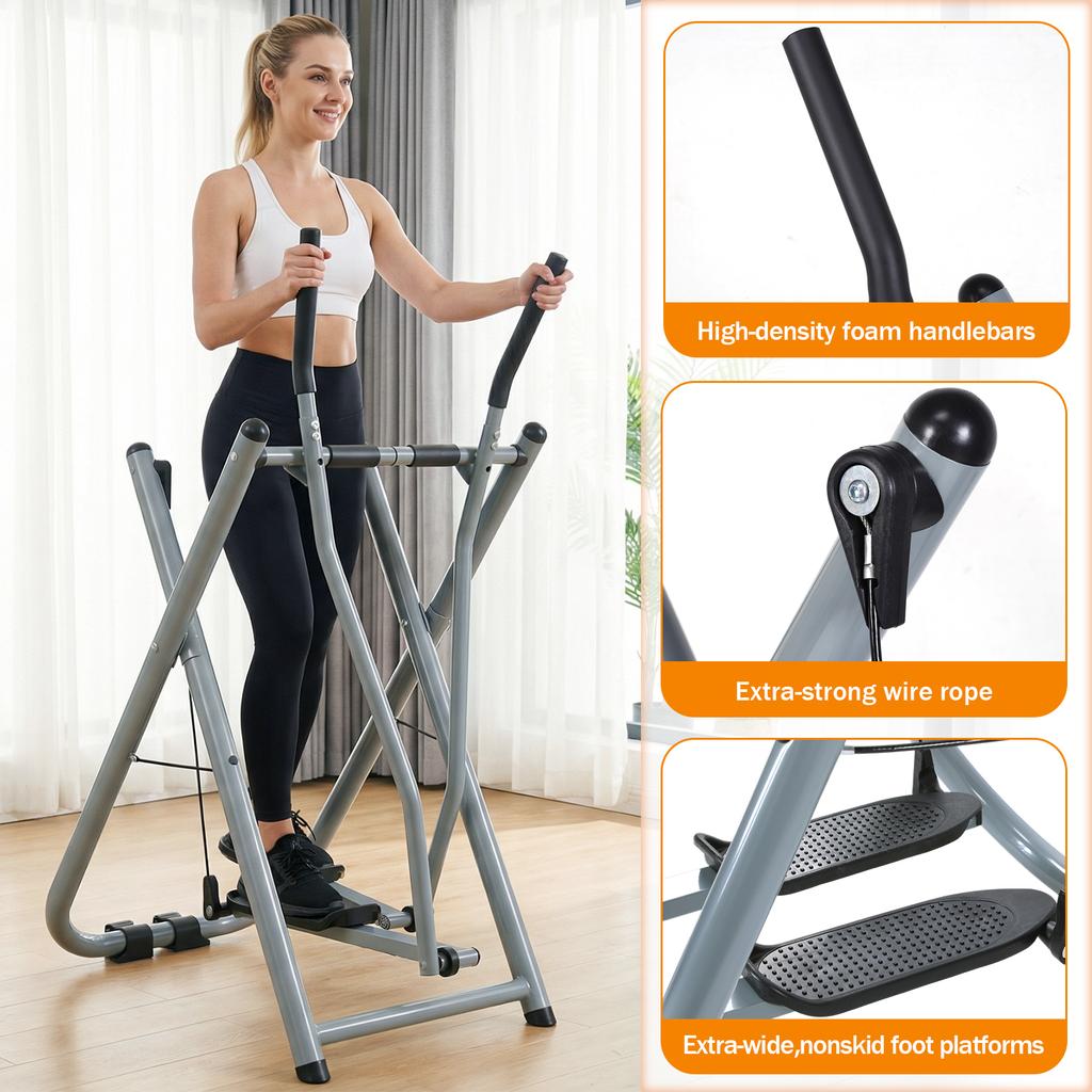 Metal Stair Stepper Home Space Walker Aerobic Stepper with Adjustable Resistance Air Walker Exercise Machine for Women Men