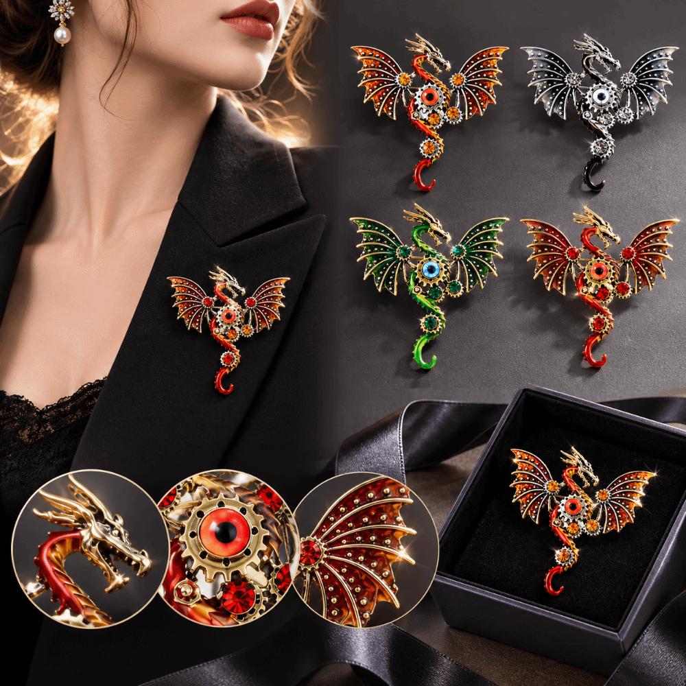 Shiny Rhinestone Enamel Brooch Colorful Enamel Dragon Brooch Shiny Rhinestone Brooch  Daily Wear