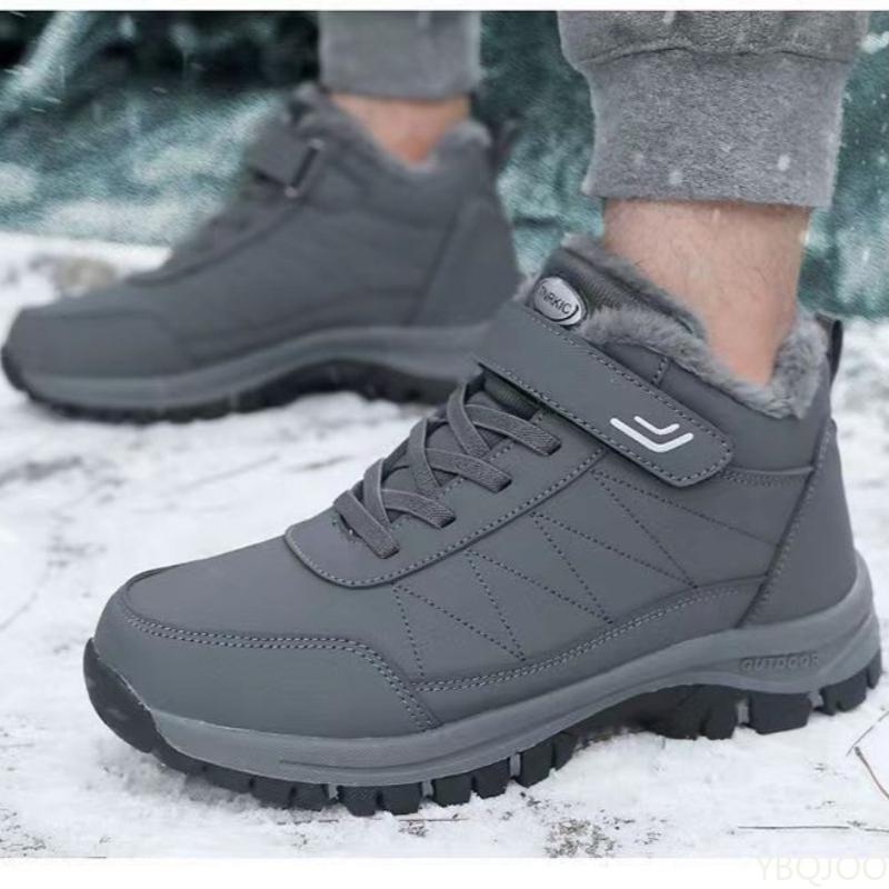 Winter new men's cold resistant thick snow boots anti slip warm simple comfortable soft soled wear-resistant hiking shoes