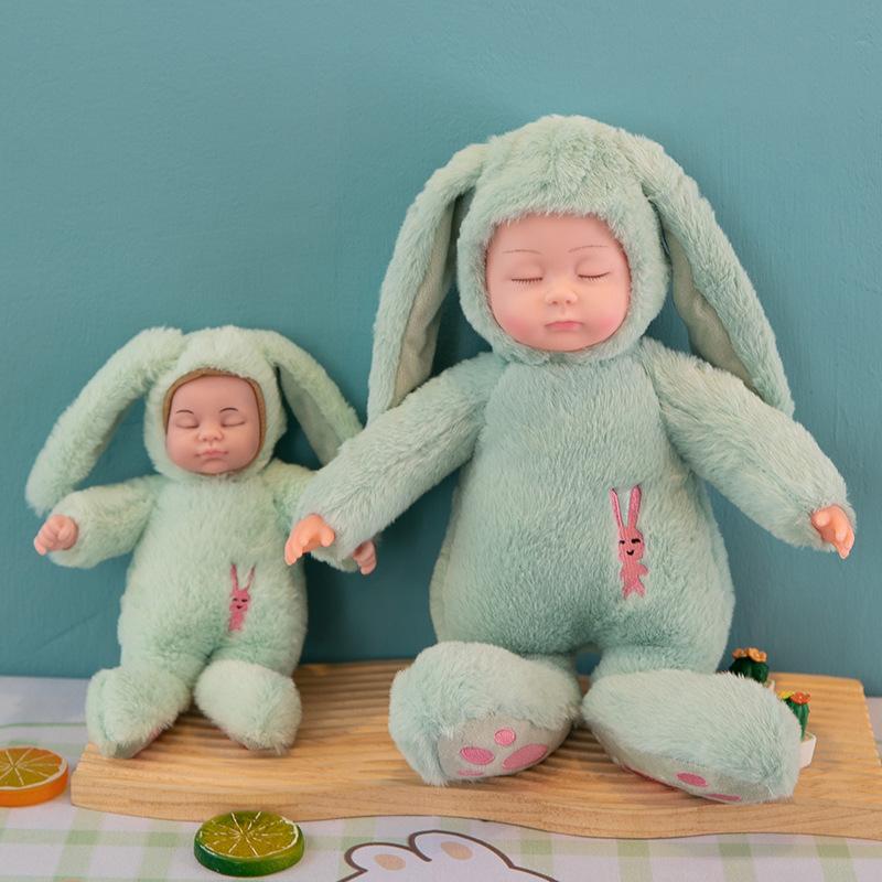 Kids Lifelike Reborn Baby Dolls Soft Body Plush Rabbit Toy Stuffed Newborn Dolls Sleeping Girl Dolls Easter Toy Appease Toys