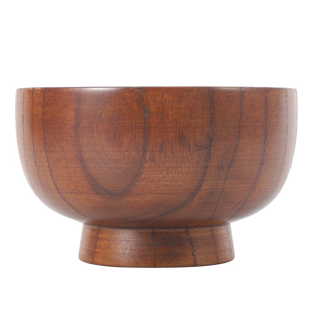 Salade de fruits Nouilles Riz Dîner Bol en bois Ustensiles de cuisine Récipient alimentaire VaisselleGrand 14cm