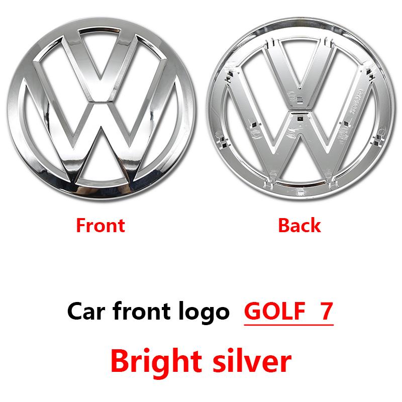Chrome Silver/Glossy Black Front Radiator Grille & Rear Trunk Lid Emblems for VW Golf 7 (2014 - 2017) - Auto Badge Accessories