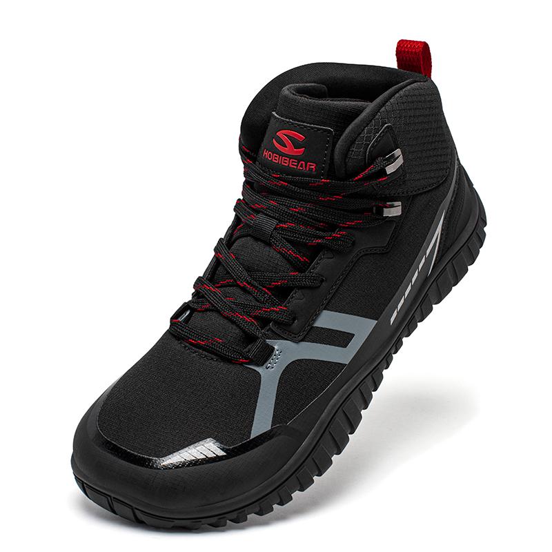 

HOBIBEAR Mid Top Barefoot Shoes Mens Womens Wide Toe Hiking Boots Outdoor Non-Slip Trail-Running Shoes 44