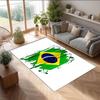 Brazil National Football Team Printed Flannel Area Rug Non Slip Soft Polyester Floor Carpet Indoor Decor Mat for Bedroom Living Room Sofa