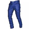 Herren Punk Gothic Vintage PU-Leder Gerade Lässige Lange Hosen