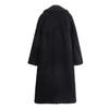2024 Autumn/Winter Women's European-American Style Versatile Lambswool Lapel Fleece Long Coat