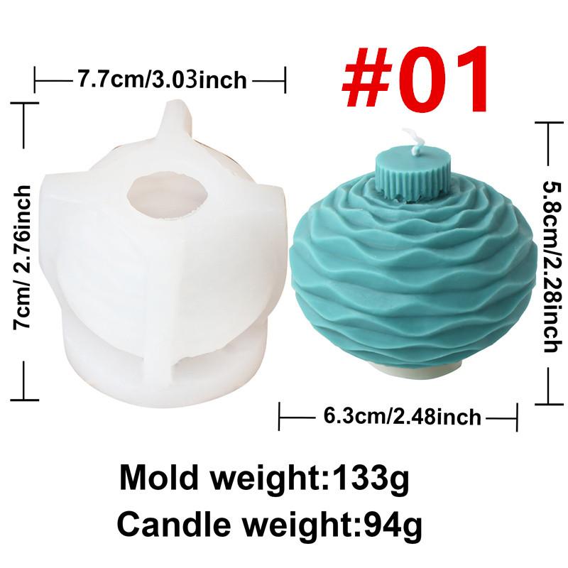 Geometrische Weihnachts-Kugel Kerze Silikonform Glockendesign Geeignet für Aromatherapie-Kerzen Gips-Bastelarbeiten Weihnachts-Heimdekoration