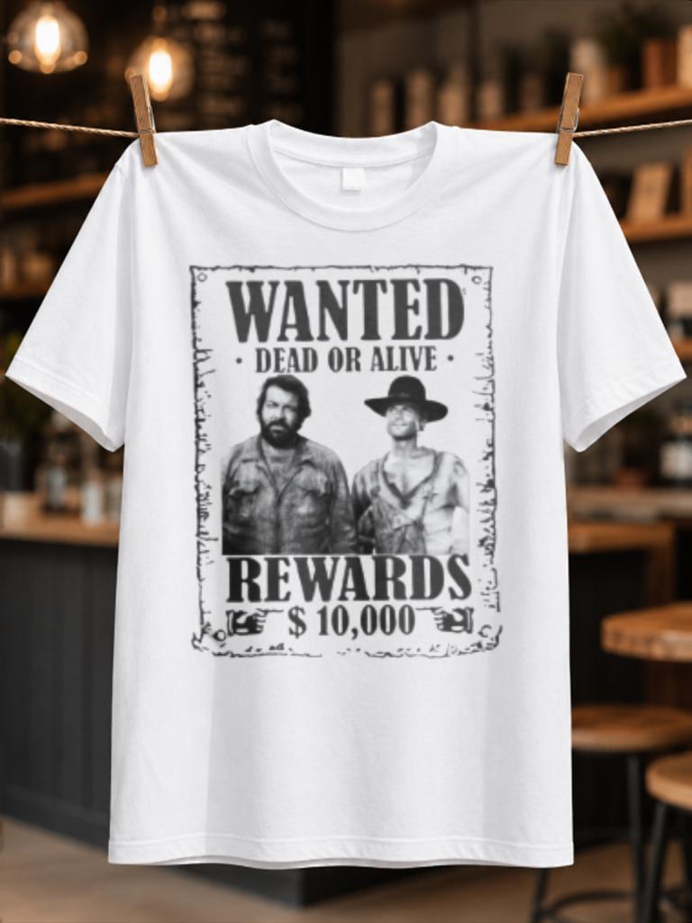 Wanted Dead Or Alive And Western Duo Reward Layout Distressed Outlaw Lettering Theme Unisex All Unisex All TShirt