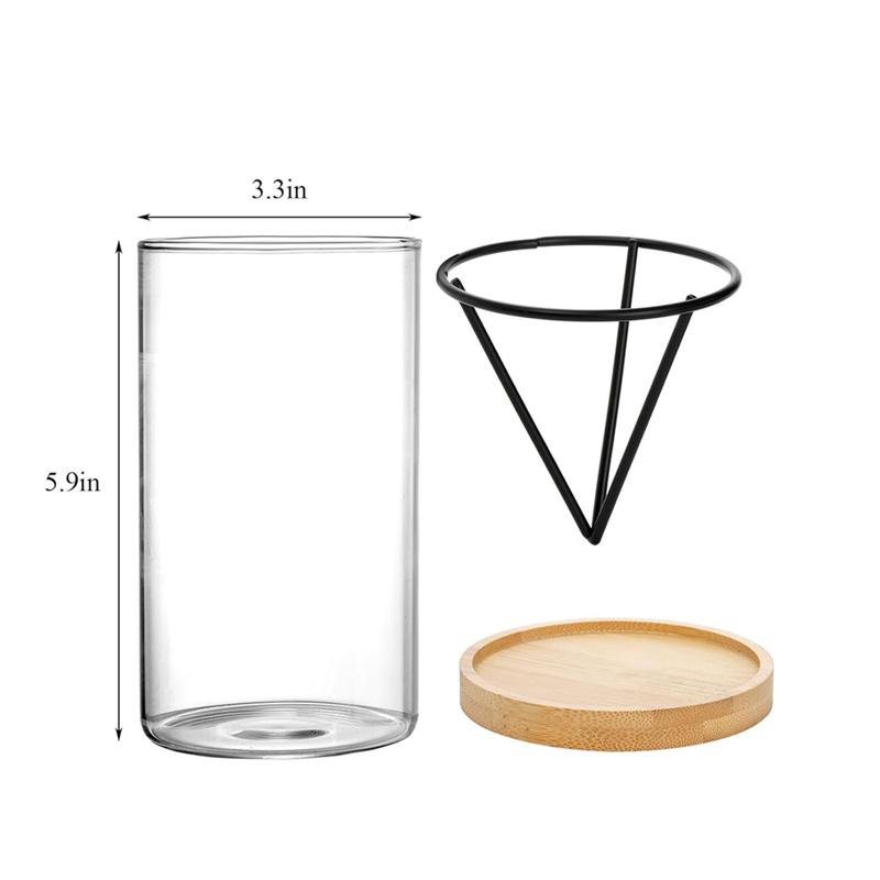 AD23-3 Pack Avocado Tree Growing Kits, Glass Avocado Seed Vase With Triangle Bracket And Bamboo Base, Sprouting Plant Pot