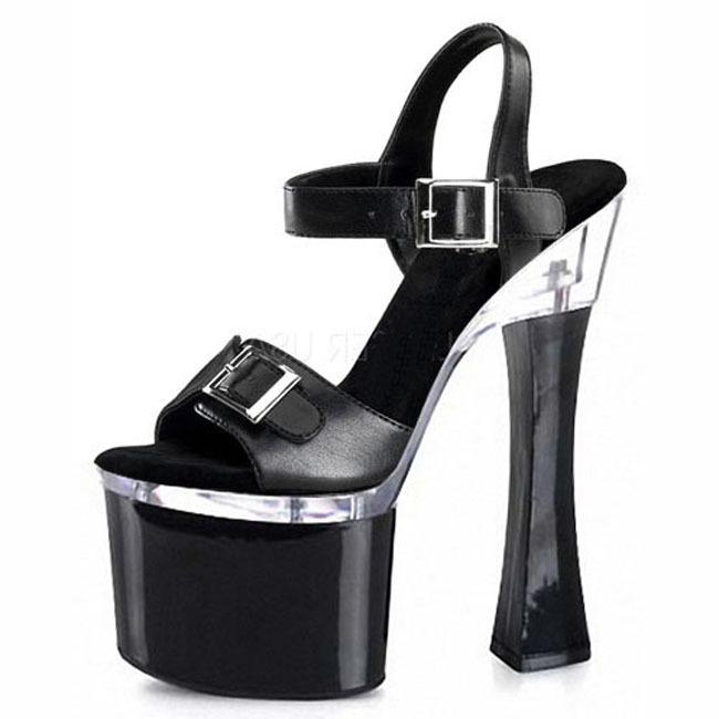 2025 thin heel waterproof table high heel sandals belt buckle decorative hate sky high women's shoes