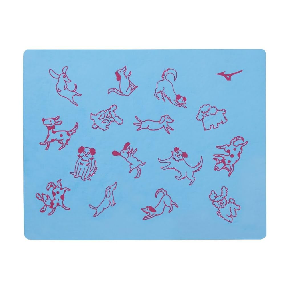 MIZUNO Swim Towel Chamois Towel Absorbent Quick-Drying Saxophone Blue Dog Design 34x44cm N2JYD507