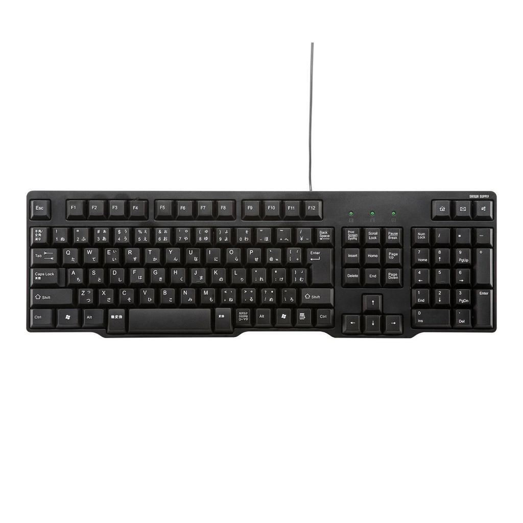 Sanwa Supply Wired USB Keyboard Standard Japanese Layout Membrane Black SKB-L1UBK