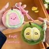 Cute Fruit Coin Purse Lightweight Hanging Pendant Soft Headphone Storage Bag for Backpack Decor Gift