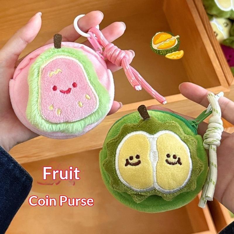 Cute Fruit Coin Purse Lightweight Hanging Pendant Soft Headphone Storage Bag for Backpack Decor Gift