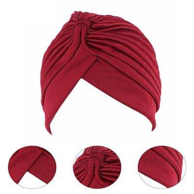 Turban Cap Solid Color Cross Shape Headdress Brimless Pure Color Beanie Headwrap Party Accessories