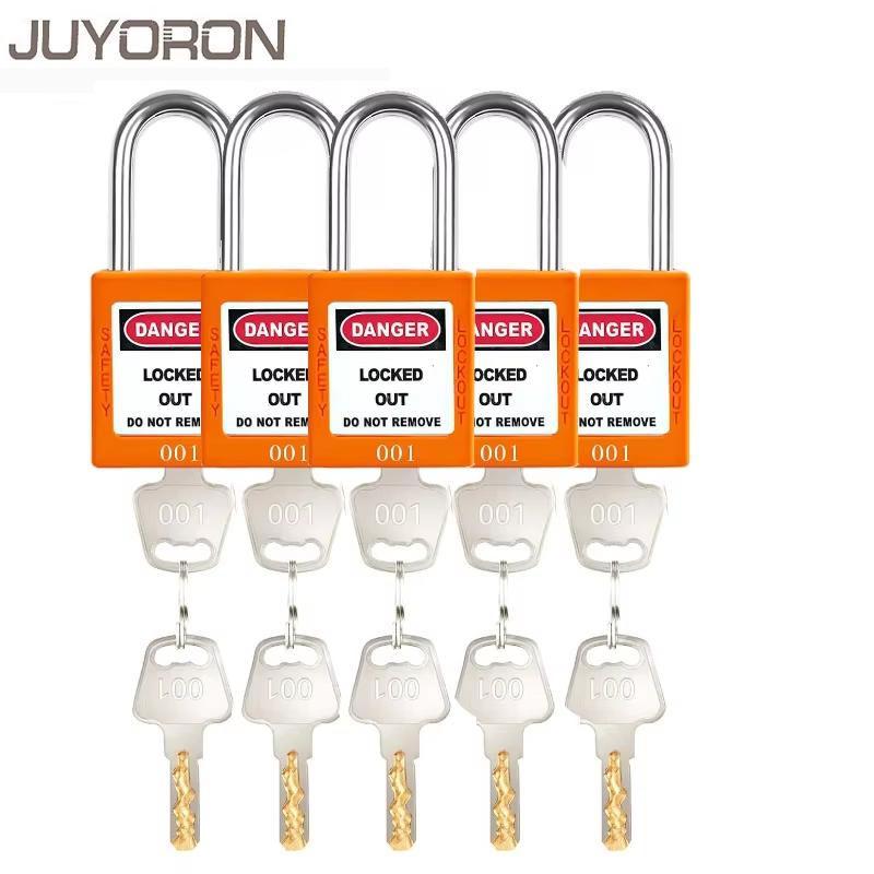 5PCS Lockout/Tagout Steel Industrical Seguridad Safety Padlock Red Yellow Green Black Blue Mini Lockout Padlock with 2 Keys 6