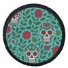 1pc Day Of The Dead Sugar Skulls Themed Tire Cover - Vibrant Floral & Skull Design, Durable Polyester Wheel Protection Cover For