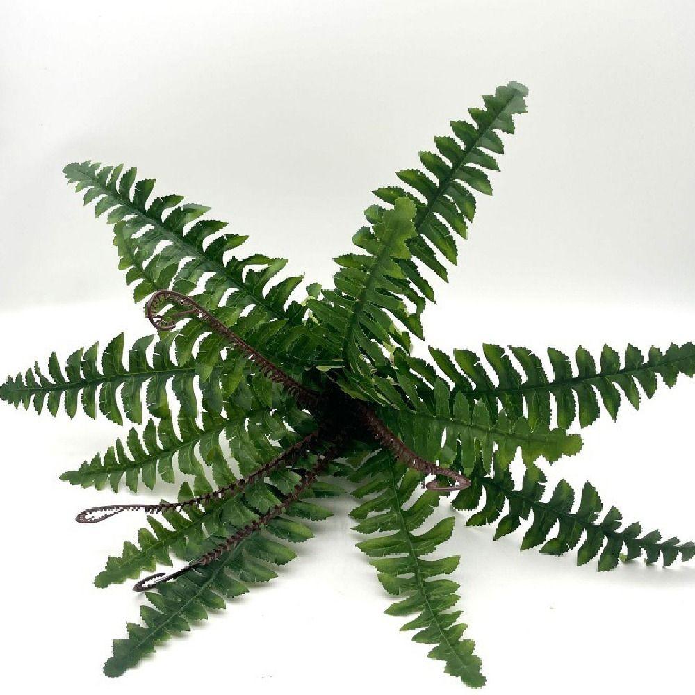 Real Touch Fake Fern Plant 16 Leaves Fake Boston Fern Leaves Durable Faux Plants Shrubs  Hotel