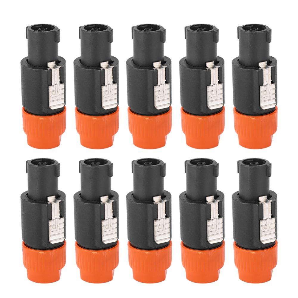 10PCS C-NL4FC Speaker Plug 4 Pin Waterproof Audio Speaker Connector Locking Mechanism 30A RMS Rated Audio Cable Connector