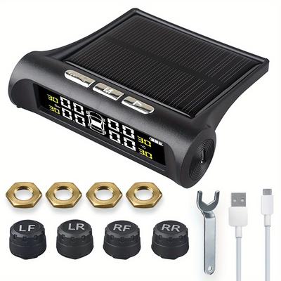 Çoklu Araç Desteği ile Evrensel Her Hava Koşuluna Uygun Güneş Enerjili/USB TPMS IPX7 Su Geçirmez Lastik Basıncı İzleme Sistemi