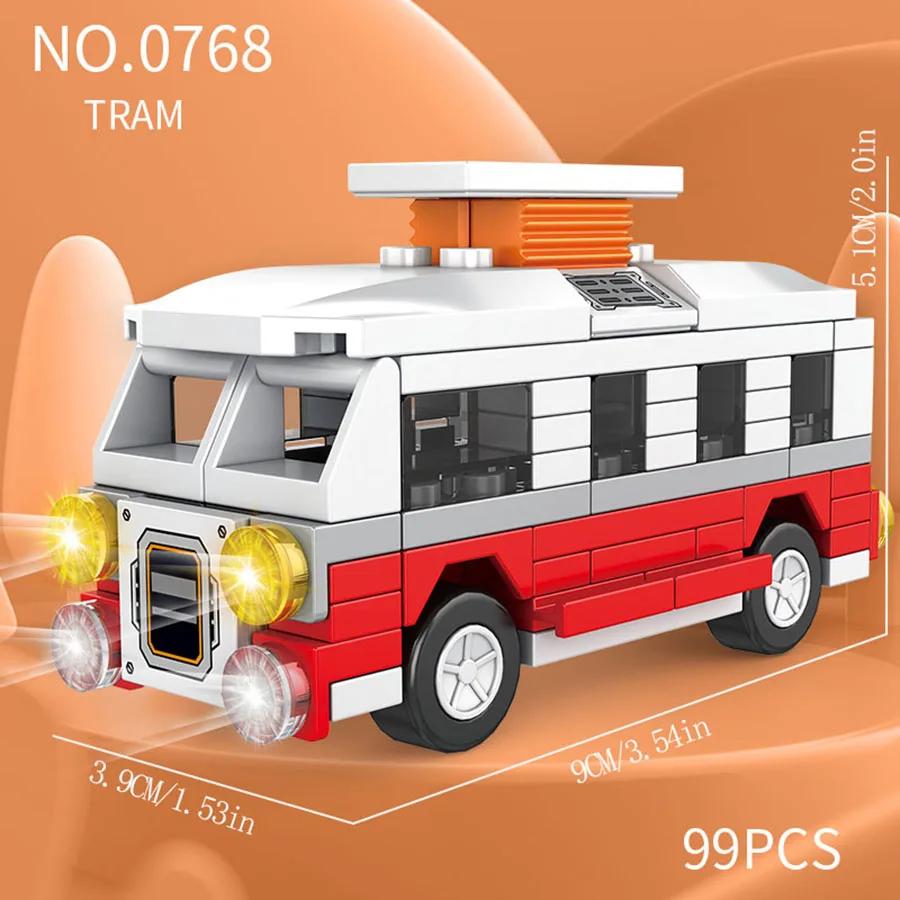 Funny building block city vehicle model, school bus, fire truck, ambulance, business car, nice holiday gift for friends
