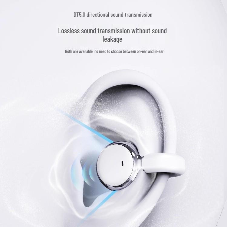 2025 Bluetooth Dual Earphones: Wireless Ear Clip, Semi-in-ear, Noise Reduction, Long Battery Life, Ideal for Running. Includes Two Pairs.