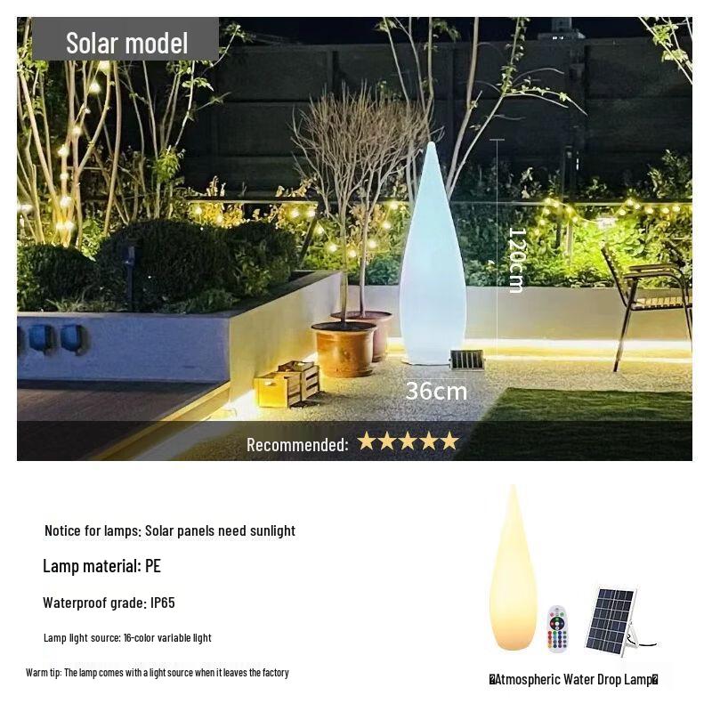 Mihxuan Outdoor Solar Water Drop Ambient Light