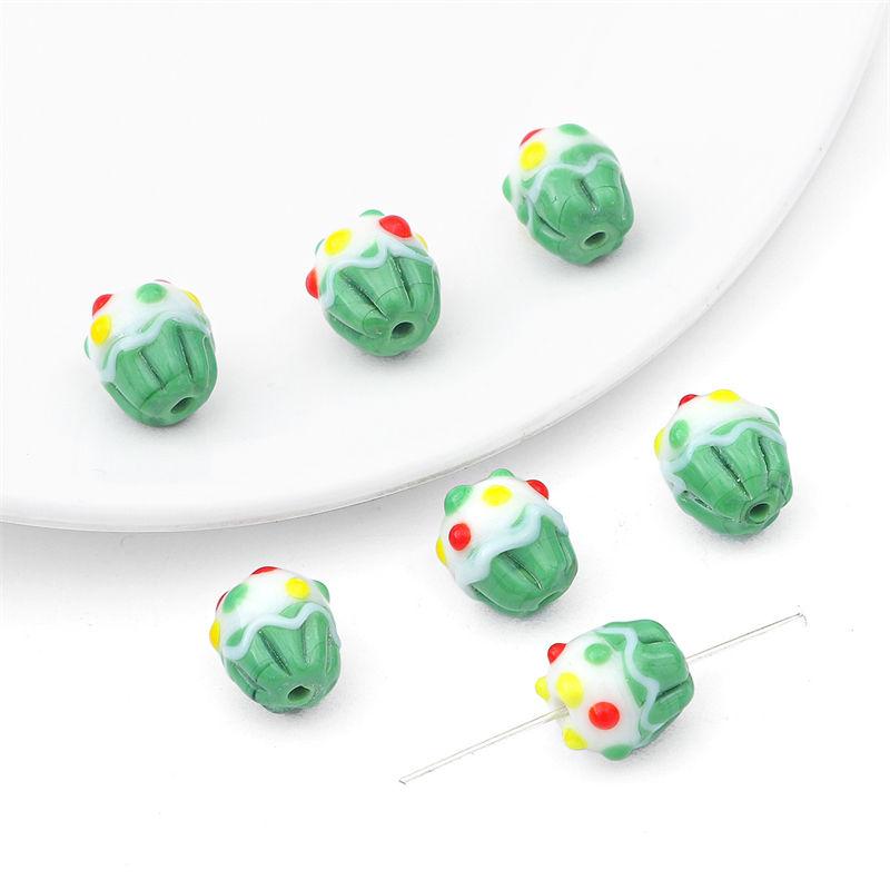 2pcs/Bag Cute Lampwork Glass Cake Beads Charm Loose Beads For Necklace Bracelet Earring DIY Jewelry Craft Making Supply