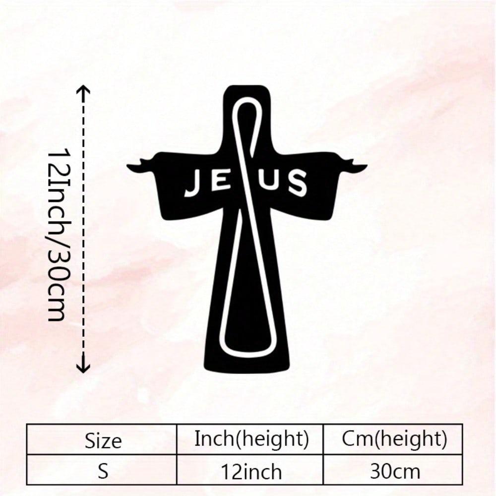 Modern Metal Cross Wall Art Sculpture Vintage Jesus Figure Christian Home Church Easter Gift Indoor Decor