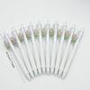 10Pcs Flowers Patch-Themed Retractable Ballpoint Pens - White Soft Grip Pens with Random Flowers Designs, Fine Point, Ideal for Students and Office Us