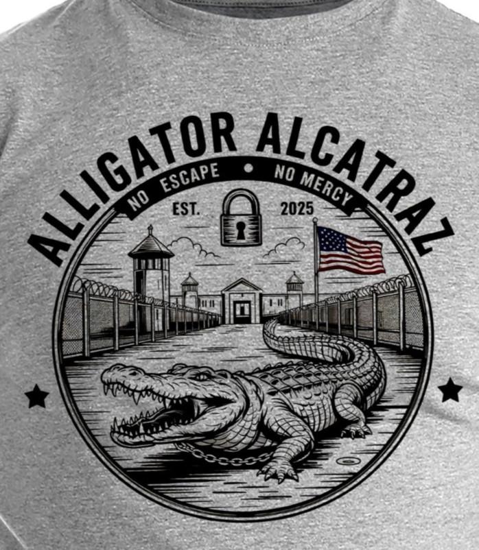 Animal Alligator Alcatraz Everglades Florida Border Patrol T-shirt
