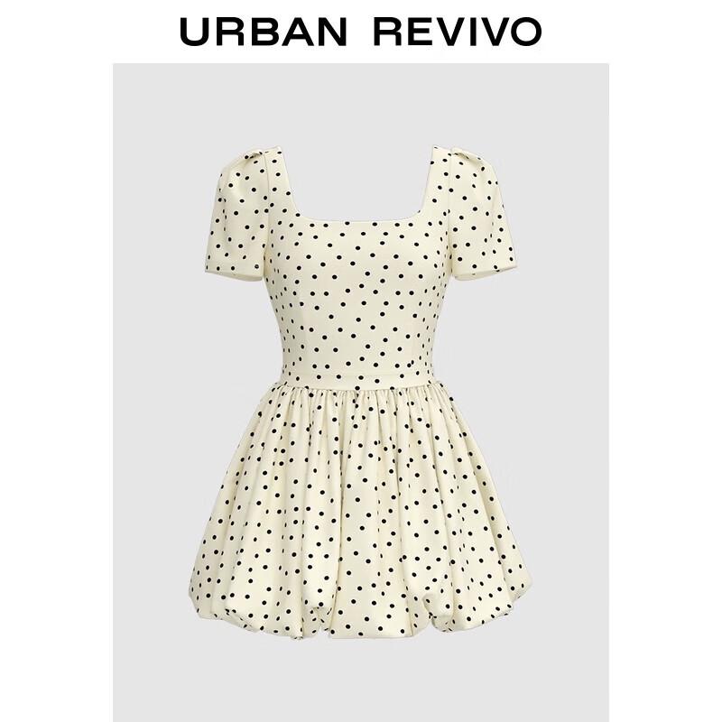 

UR 2025 Women s French Chic Polka Dot U-Neck Mini Dress XS