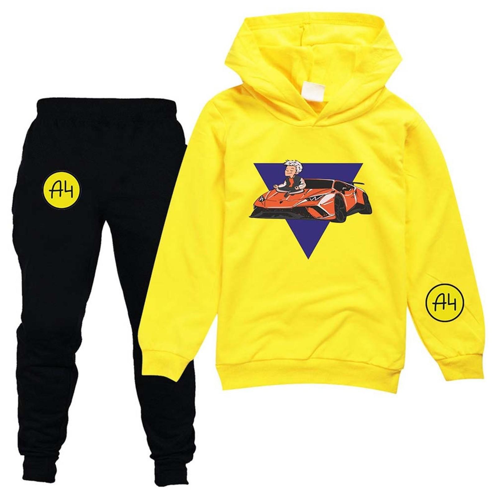 

Мальчики Девочки Детский Модный Комплект Из Двух Частей С Длинным Рукавом Свитшот С Капюшоном Брюки Комплект Костюм Для Отдыха 170 жёлтый