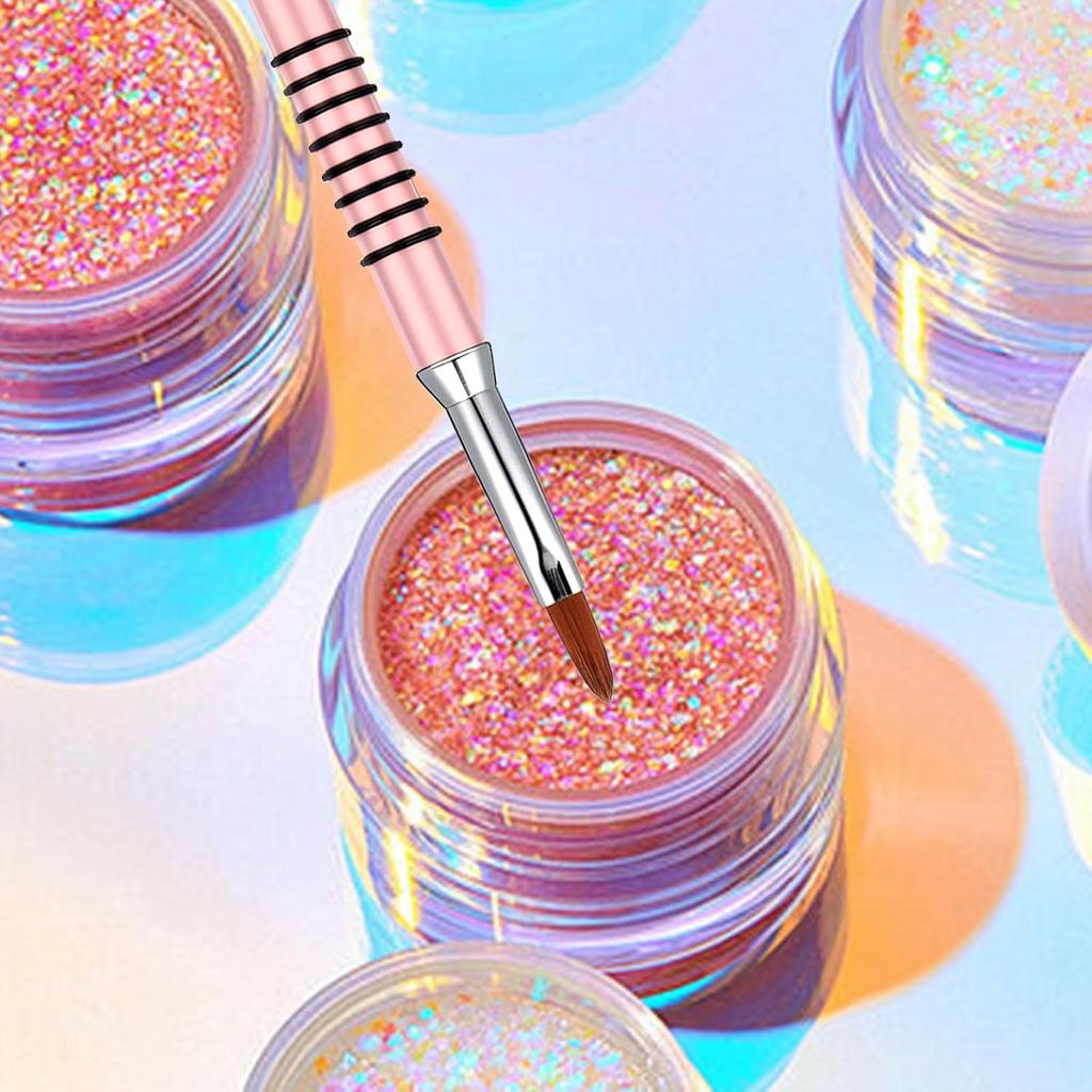 3 Packs Acrylic Nail Brush for Nails Art, 3D Nail Art Brush Kolinsky Acrylic Nails Brushes Set Nailes Lining Brushes with Non-Slip Handle for Women