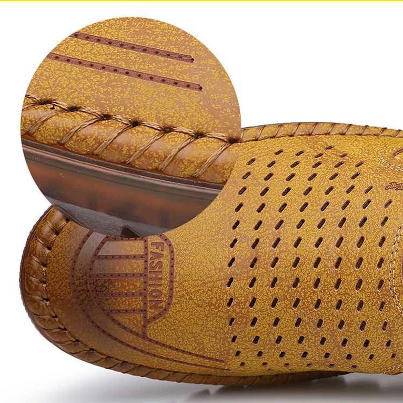 Protiskluzové duté pánské boty Prodyšná jeskyně Kožená obuv Obuv pro volný čas Pánské měkké boty